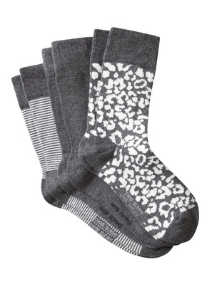 Damen Comfort Socken, grau-gemustert (Größe: 35-38)