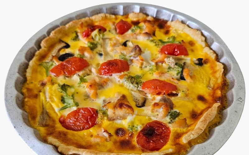 Rezept für Zwiebelkuchen mit Lachs