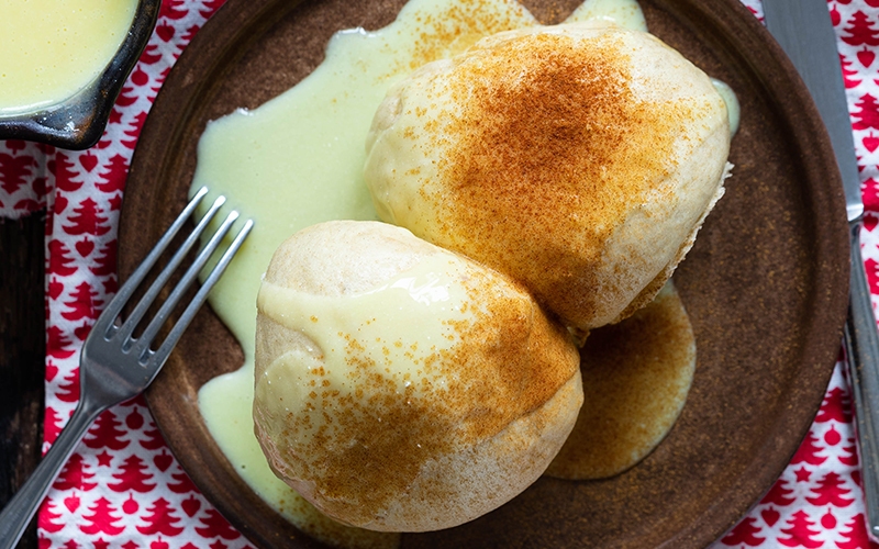 Rezept Dampfnudel mit Vanillesauce und Zimt